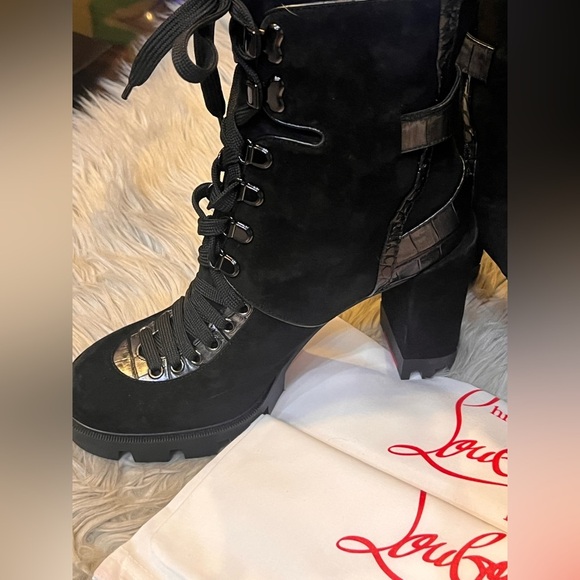 Worn once Christian Louboutin macadamia Velours boot - Picture 5 of 13